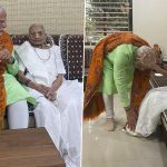 PM Narendra Modi Meets His Mother Heeraben Modi in Gandhinagar, Takes Her Blessings Ahead of Phase 2 of Polling in Gujarat (See Pics and Video)